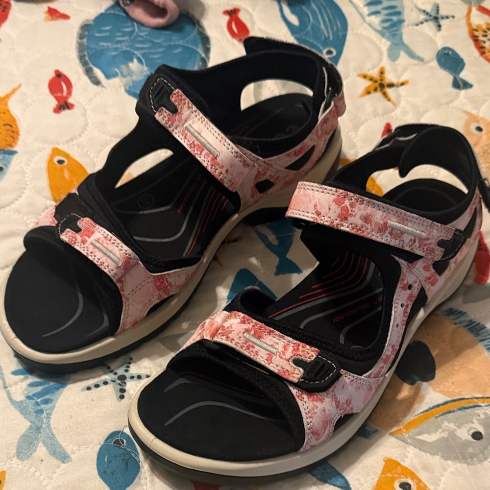 Ecco Women's Sandals - Pink and Black- sz 42- new